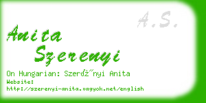 anita szerenyi business card